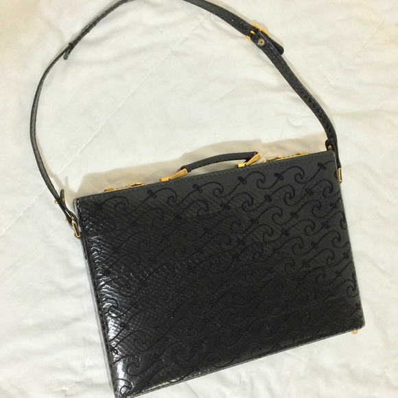 Judith Leiber Vintage Black Brief Case - Picture 1 of 7